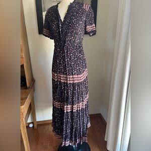 Free people womens rare feelings floral maxi dress black sz small